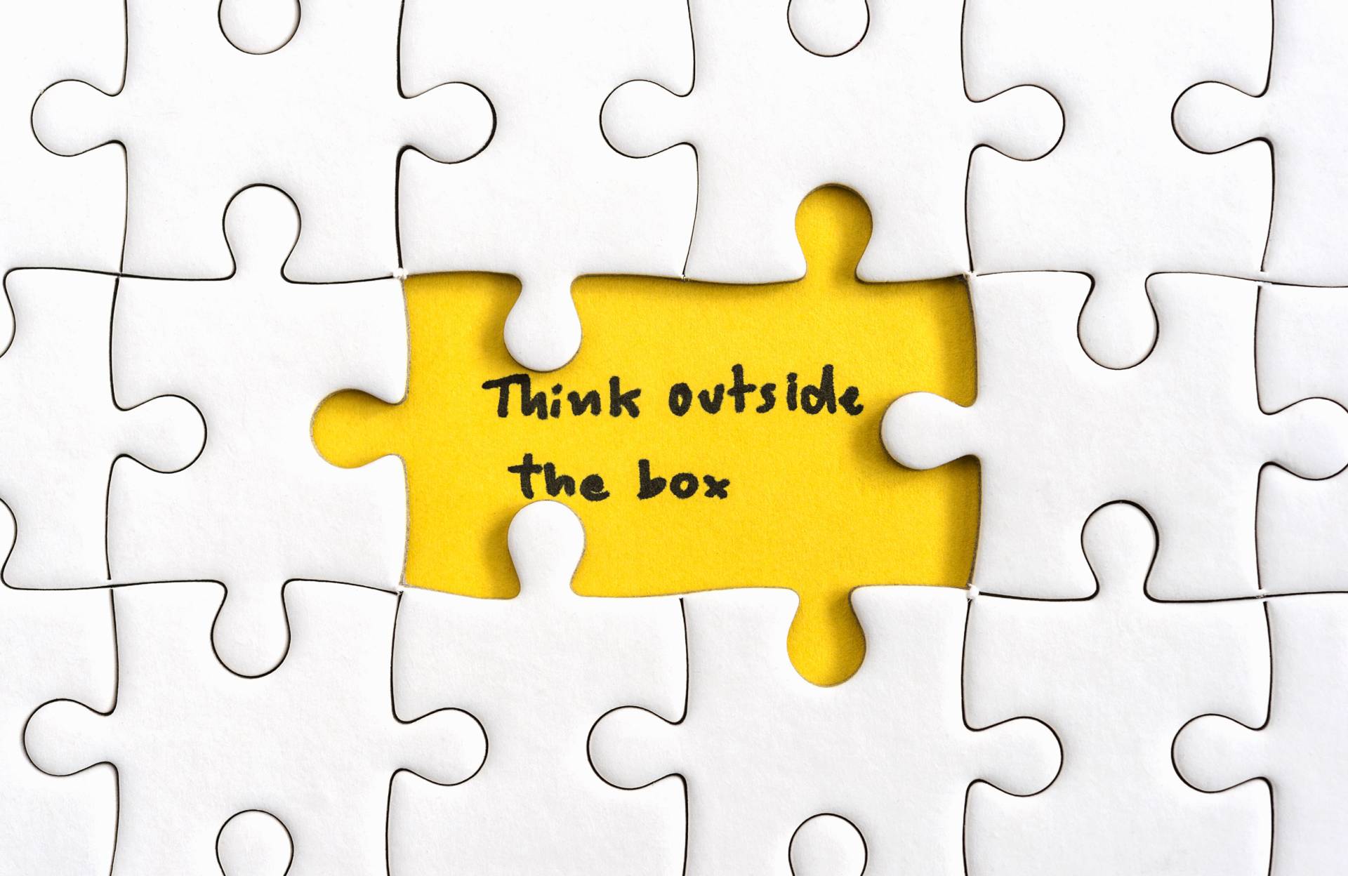 think outside the box quotes business concept